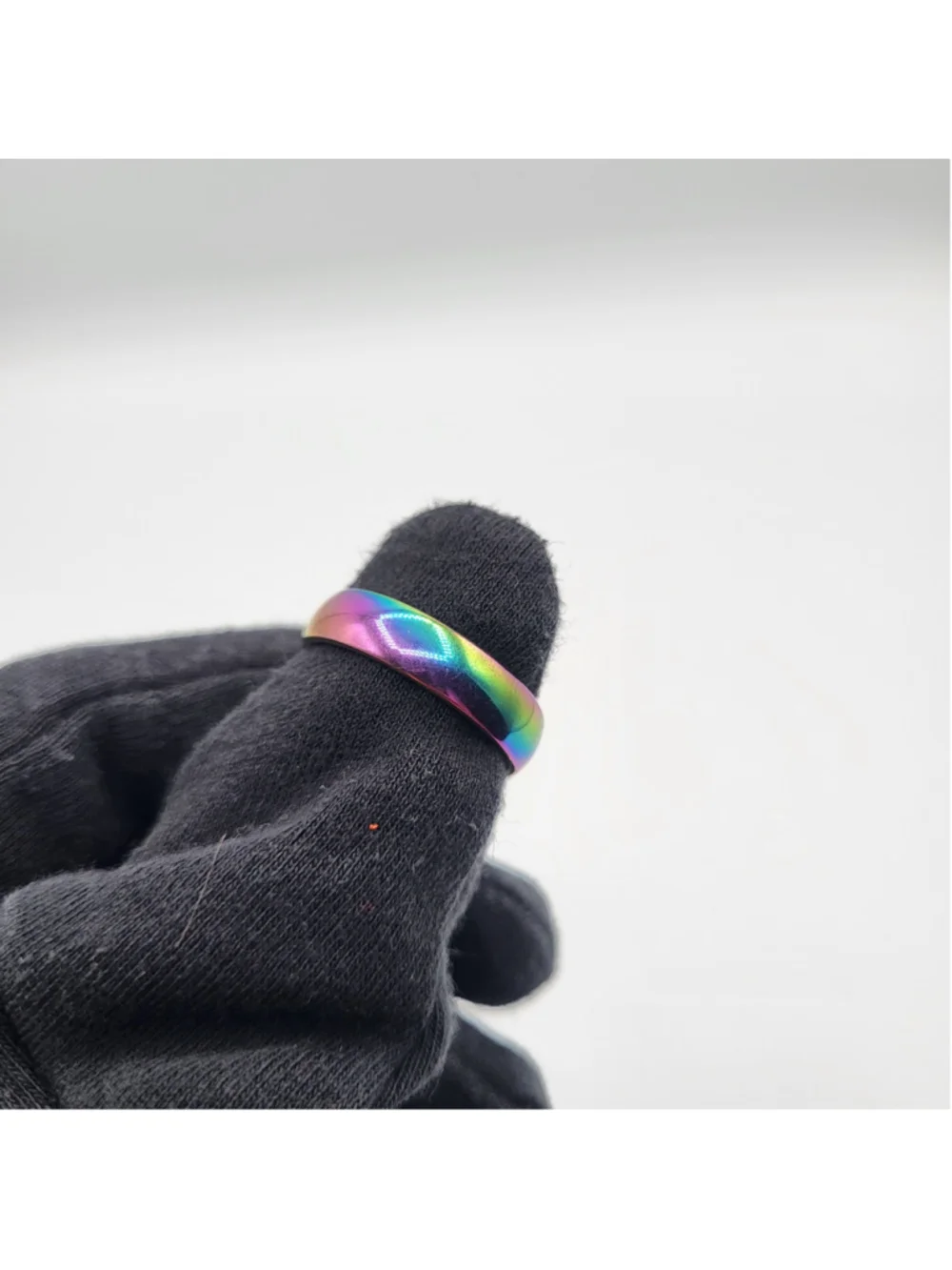 Men's US Size 11.75 Stainless Steel Rainbow Iridescent Band Ring – Unisex – NWOT